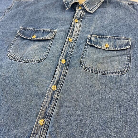 Canyon Guide Vintage Denim Flannel Fined Button Down Shirt Jacket Men's size 2X - Picture 6 of 9